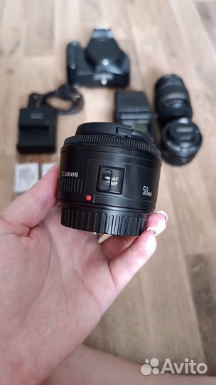 Фотоаппарат Canon 600d, вспышка, 3 объектива