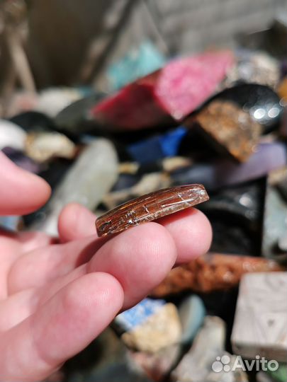 Кварц Волосатик, кабошон