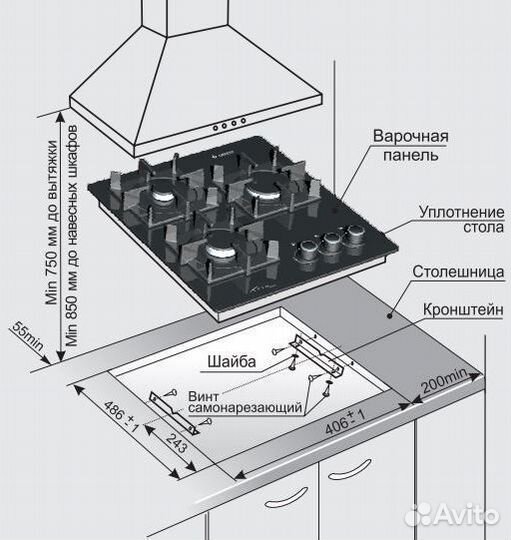 Варочная панель газовая gefest пвг 2100-01 К33