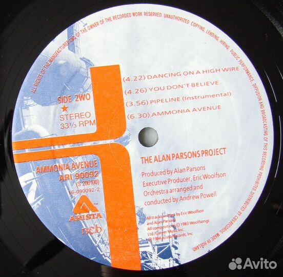 THE alan parsons project - ammonia avenue / 1984 s