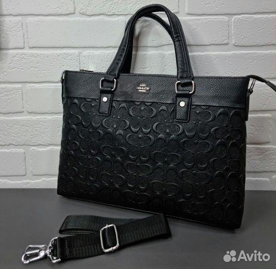 Сумка для документов Coach кожаная