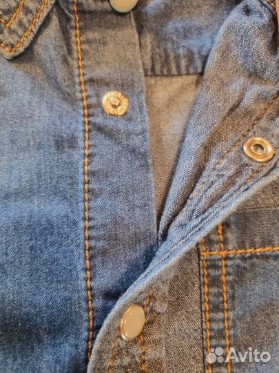 Комплект джинсовой одежды на 3 года (шорты + рубаш