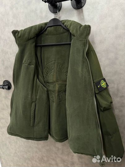 Куртка двусторонняя Stone Island хаки синий