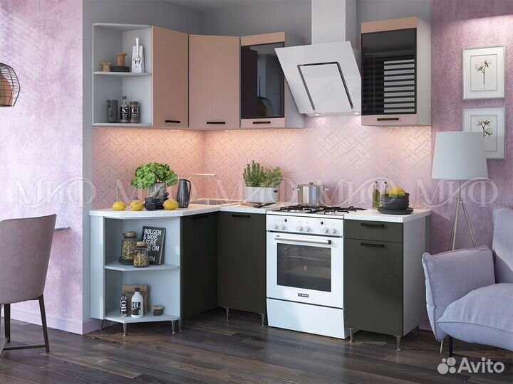 Кухня угловая Техно 1.3 Х 1.4 м