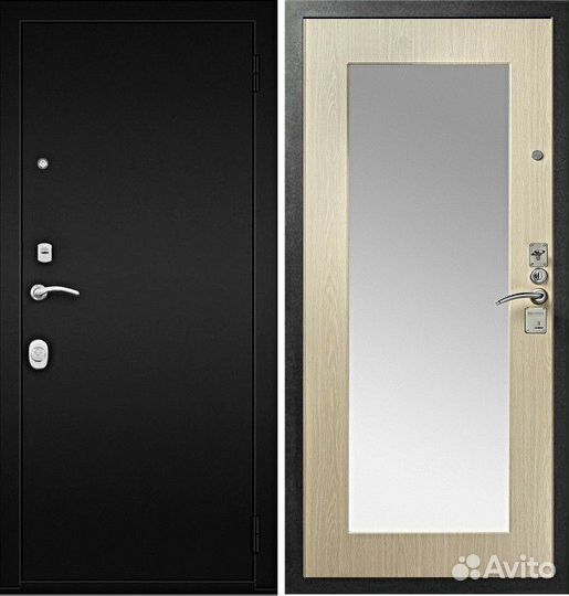 Входная дверь Стальной стандарт S1 с зеркалом