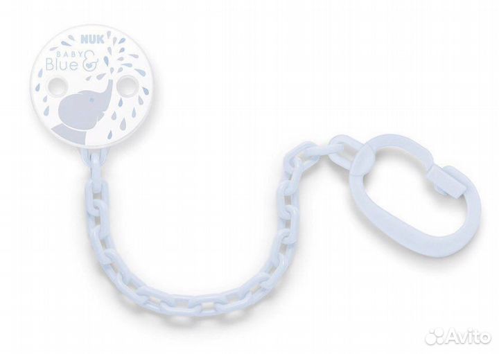 Цепочка для соски-пустышки Nuk baby blue