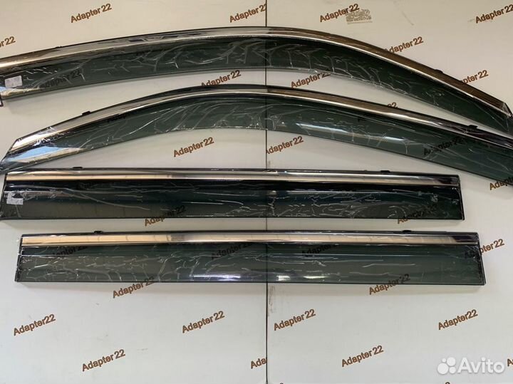 Дефлекторы окон Lexus LX570 09-21 хром полоса нерж