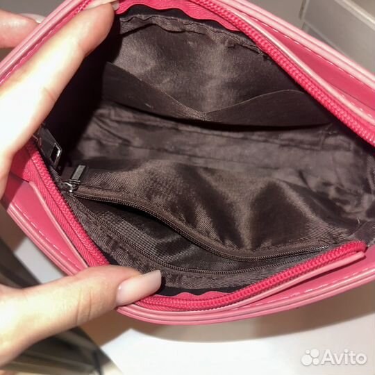 Сумка багет розовая