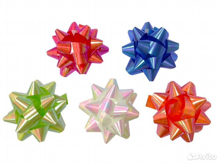 Бант-звезда d-2,5см, перламутровый на липучке