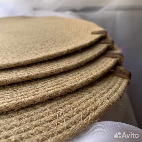 Салфетки из джута d35 см (4 шт. в наборе)