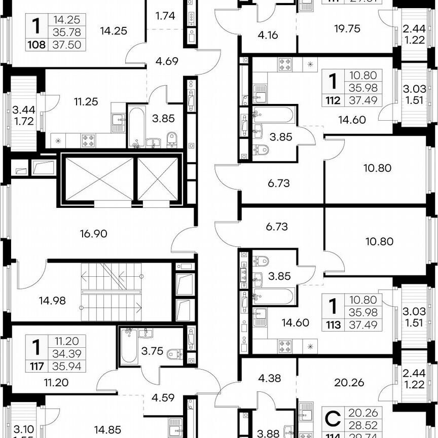 1-к. квартира, 32,5 м², 12/15 эт.