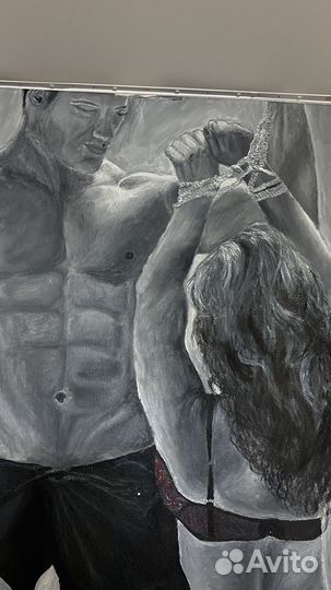 Картина маслом мужчина и женщина