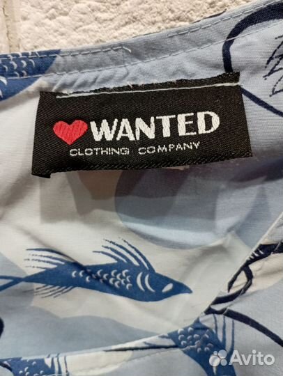 Голубое платье с рыбками S