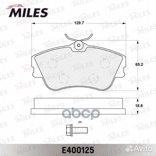 Колодки тормозные дисковые E400125 Miles