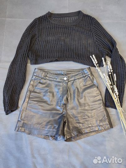 Шорты натуральная кожа