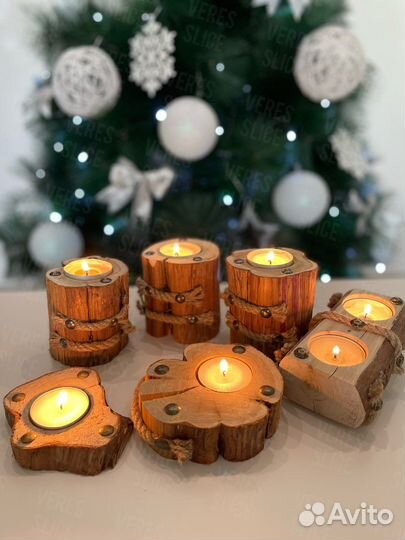 Подсвечник из можжевельника для чайной свечи IKEA