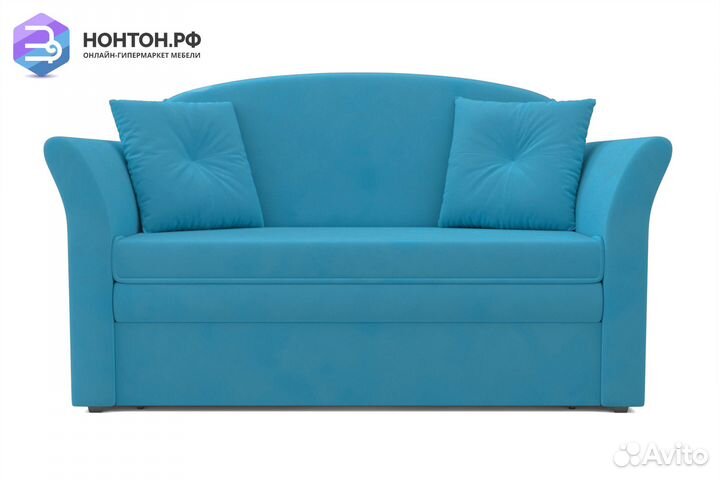 Диван выкатной Малютка 2 рогожка синяя
