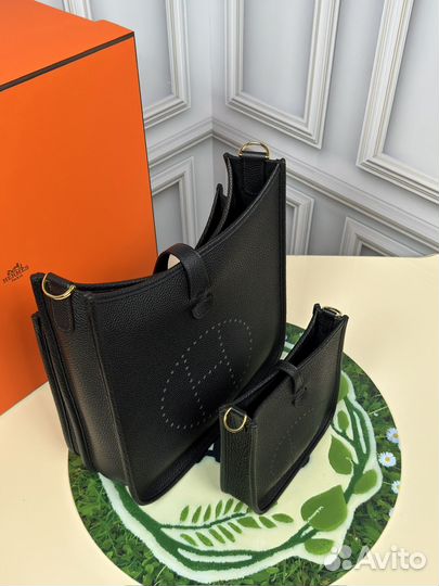 Кожаная женская сумка Hermes Evelyne
