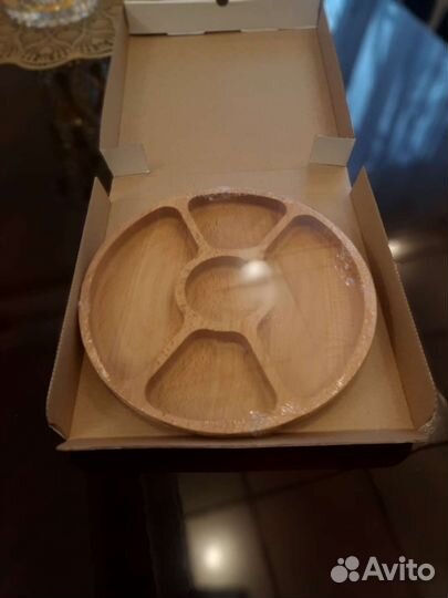 Менажница из дерева, круглая диаметр-25см