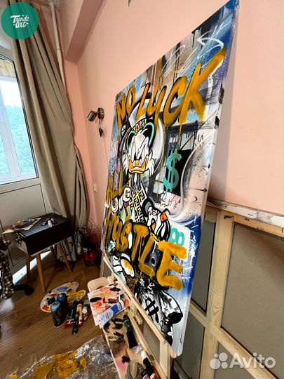 Картина на медном холсте красками на заказ холст