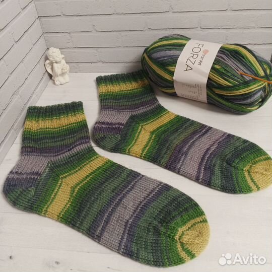 Носки шерстяные вязаные