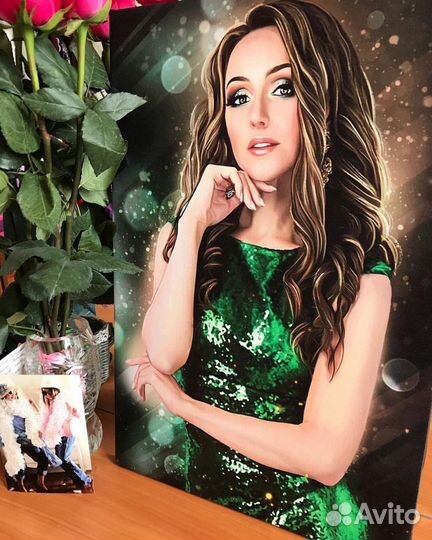 Портрет по фото, фотопечать на холсте