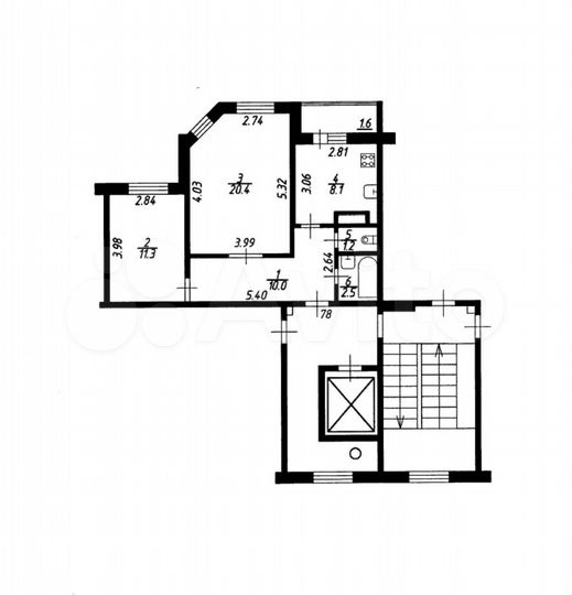 2-к. квартира, 53,5 м², 2/9 эт.