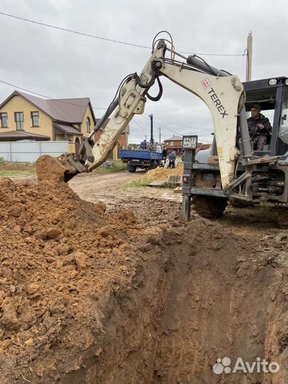 Септик траншеи земленые работы врезка, монтаж