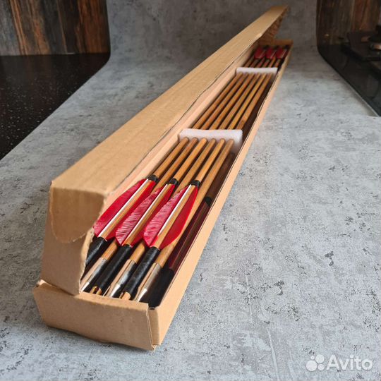 Стрелы для лука 12 штук, бамбуковые