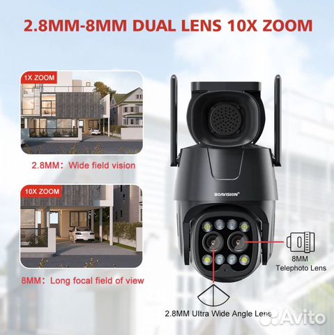 Качественная IP камера Wi-Fi 8MP два объектива