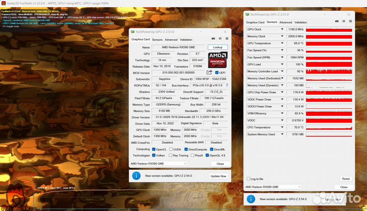 RX 590 8Gb (Гарантия) Sapphire Nitro+ GME