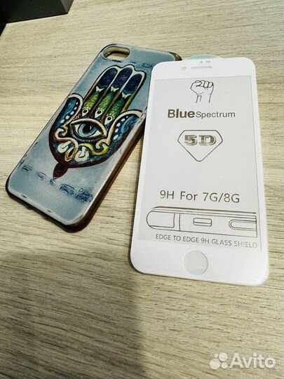 Чехол и стекло на айфон 7/8