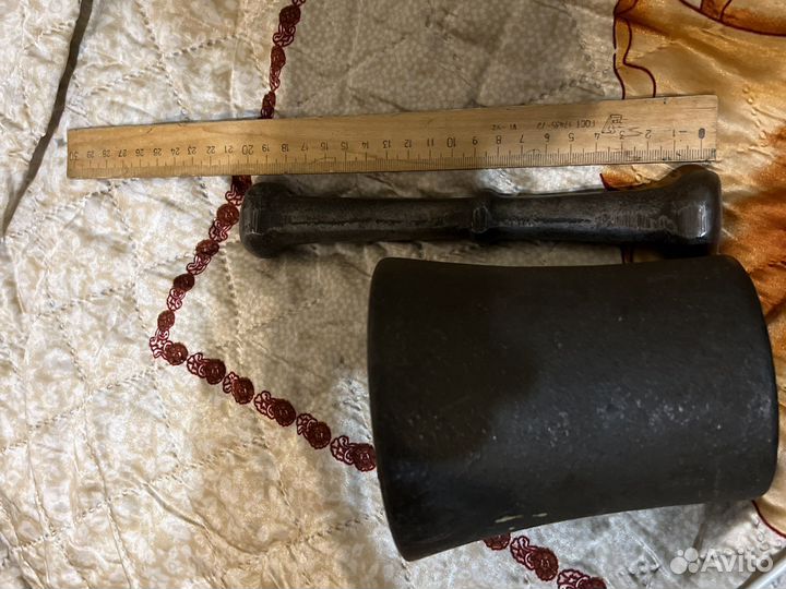 Царская чугунная ступка с пестиком раритет