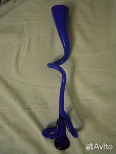 Ваза 3 синие разные для цветов стекло