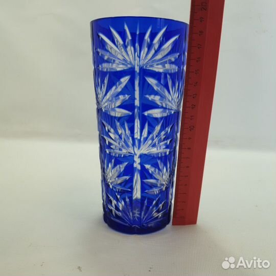 Ваза под цветы. Цветной накладной хрусталь. СССР