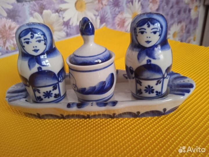 Набор для специй гжель