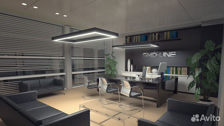 Светодиодный светильник в форме прямоугольника