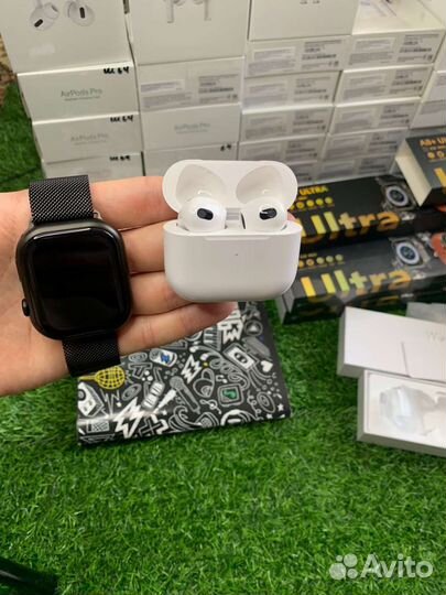 Часы AT8 max + Airpods 3 premium