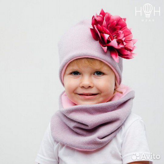 Комплект для девочки шапка и снуд