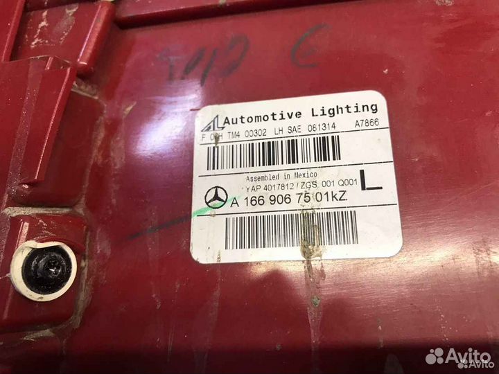 Фонарь задний левый mercedes gl166