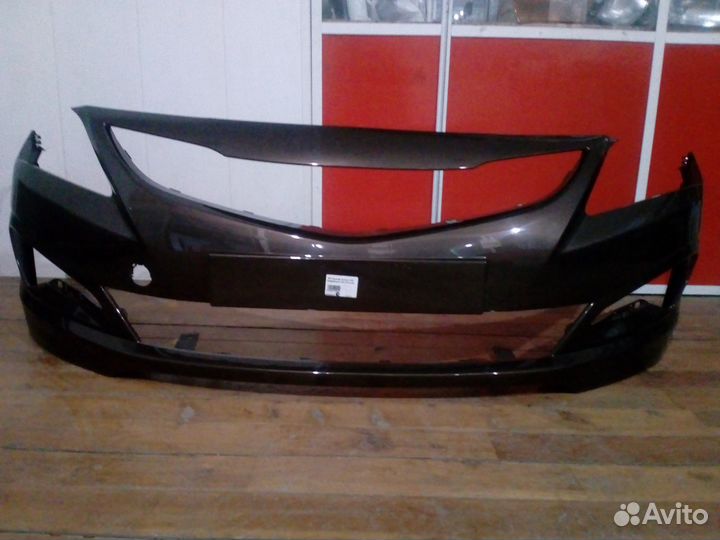 Бампер на хендай солярис 14 - 17 г.в., кофейный