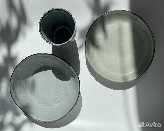 Тарелка, салатник, кружка фарфор в глазури