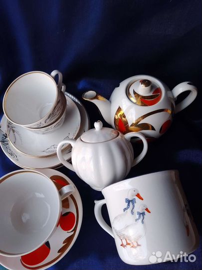 Чайная пара лфз Серая роза, сахарница Белоснежка