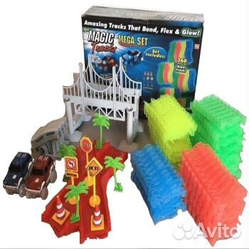Magic Tracks 360-гибкая трасса с мостом