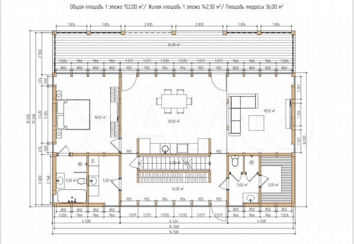 Коттедж 285 м² на участке 12 сот.