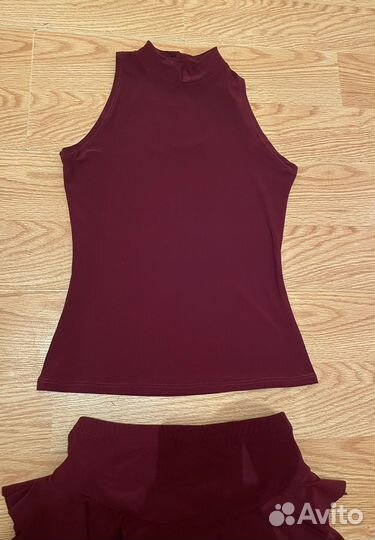 Тренировочный костюм для бальных танцев юбка топ