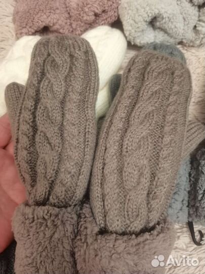 Варежки Шерсть, хлопок