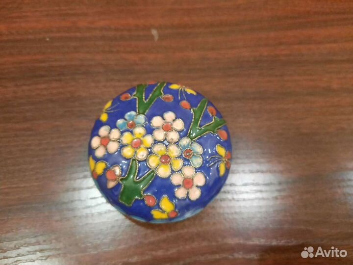 Шкатулка китайская перегородчатая эмаль клуазоне