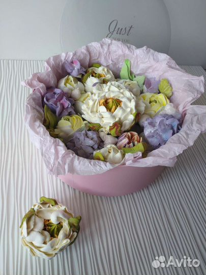 Домашний зефир цветы букеты коробочки