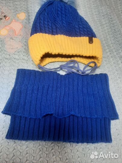 Комплект шапка и шарф для мальчика